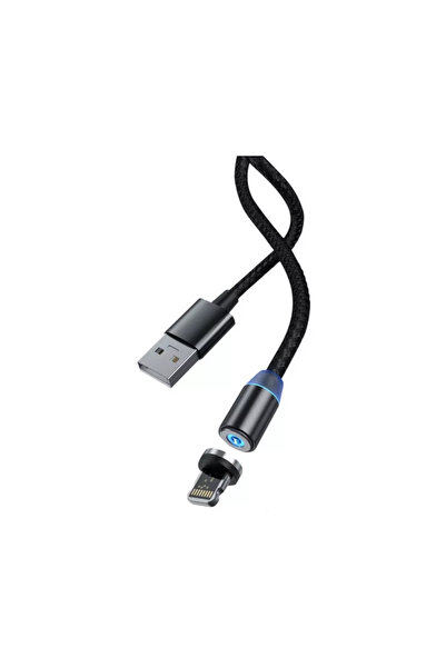 OEM Cablu magnetic 2.1A LED 1m Devia Gracious iPhone Negru