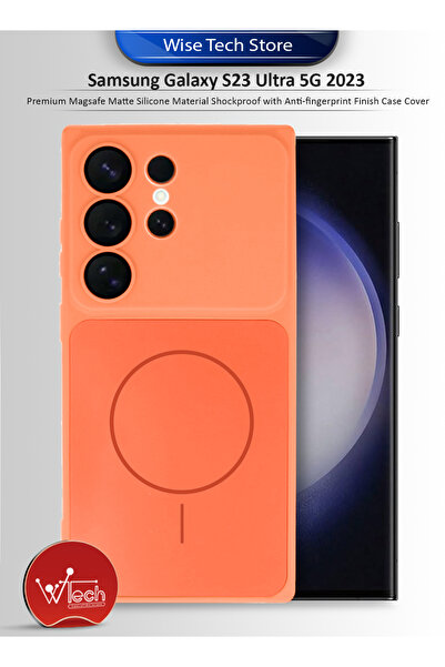 Wtech Samsung Galaxy S23 Ultra 5G 2023 Premium Magsafe Matte Silicone Materia...
