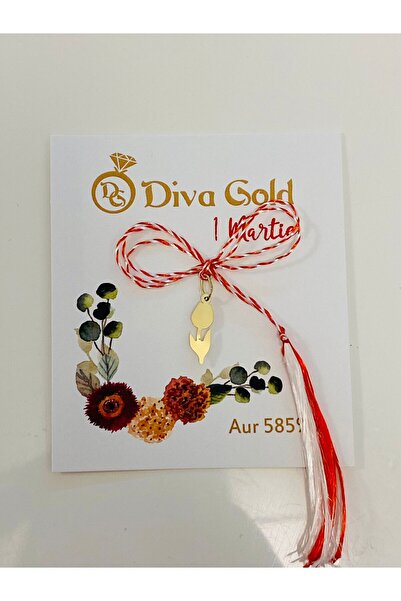 Diva Gold Pandantiv din aur Mărțișor Lalea