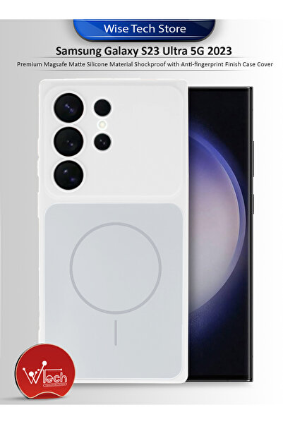 Wtech Samsung Galaxy S23 Ultra 5G 2023 Premium Magsafe Matte Silicone Materia...