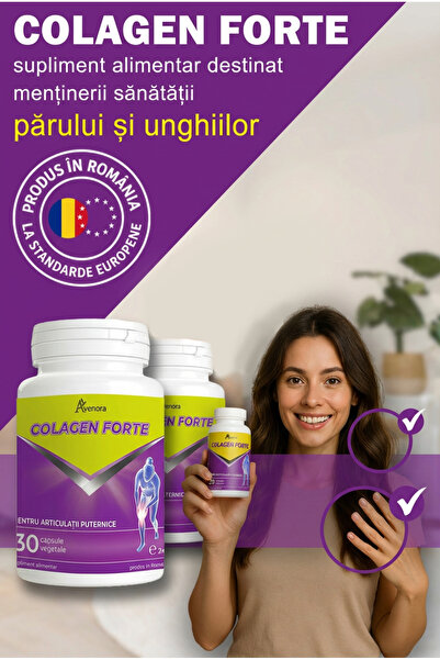Avenora Colagen marin ColagenForte, 30 capsule, anti-îmbătrânire pentru piele fermă și riduri reduse