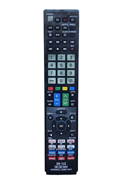 OEM Universal remote control compatible with Sharp TV SH-1LC + learning/copy ...