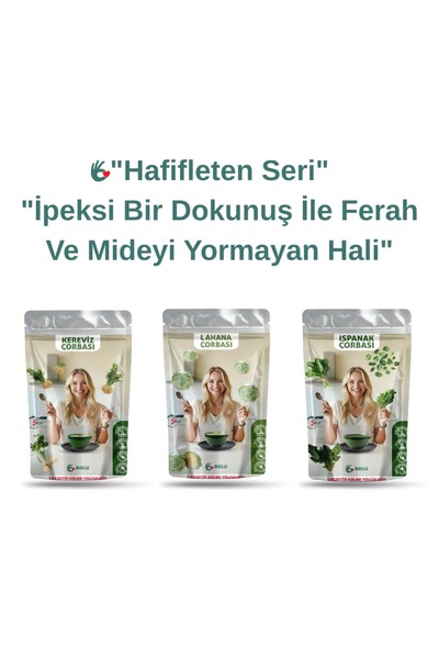 Belu Gıda Atölyesi Hafifleten Seri Çorba Seti3 Paket x 60 Gram Pestisit ve Af...