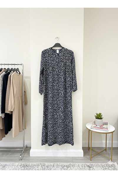 fariza tekstil Φόρεμα χιτζάμπ από βισκόζη με ίσια ρόμπα και φαρδιά γραμμή