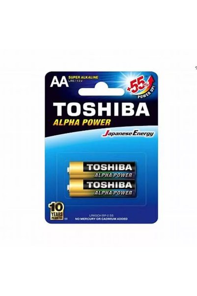 OEM Αλκαλικές μπαταρίες Toshiba ALPHA POWER AA R6, blister 2 τεμαχίων