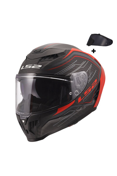 LS2 DRAGON KARBON SUBIC KIRMIZI KASK