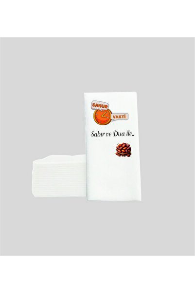 AMBALAJDÜNYAM 20 Adet Sahur Vakti Yazılı Sunum Peçetesi