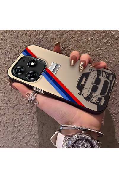 Hontinga Tecno Spark 10 Pro Compatible Silicone Bmw Patterned Edge Hard Back ...
