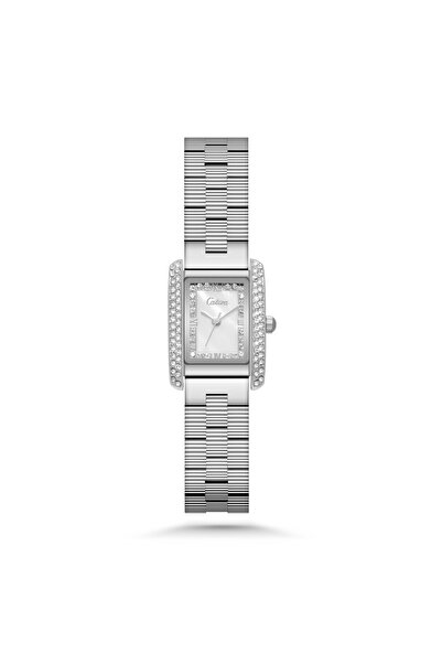 catera Katira women's steel wristwatch in silver with a white dial