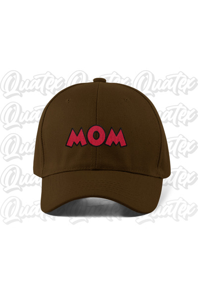 QUATEX Mom Embroidered Hat - Brown Color 100% Cotton Gabardine Unisex Model Hat