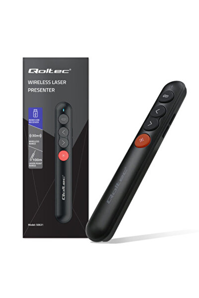 OEM Pointer / Indicator laser Qoltec Prezentator 4 în 1 USB 3.0 2,4 GHz 30 m