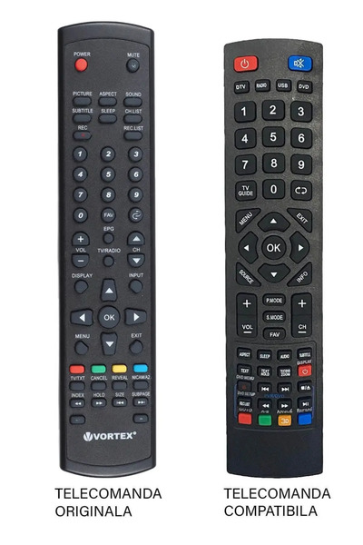 OEM Telecomanda inlocuitoare compatibila TV Vortex VLED-32T1D cod ER 1124 MFY...