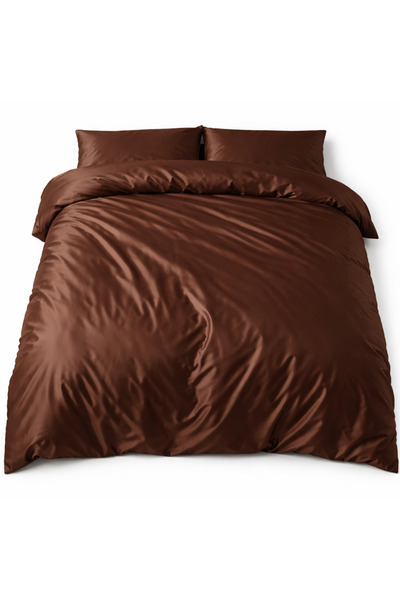 calinahome Bitter Brown Cotton-Satin Duvet Cover (1 Piece)