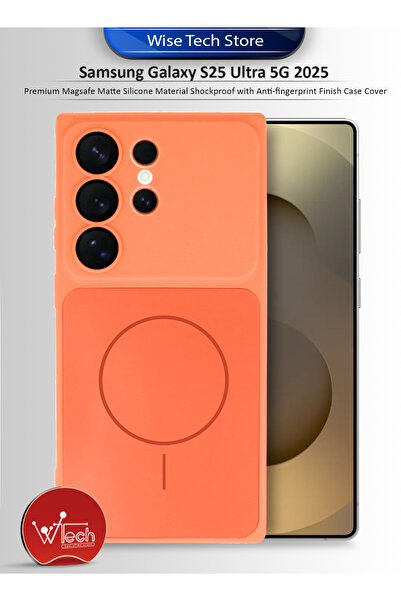 Wtech Samsung Galaxy S25 Ultra 5G 2025 Premium Magsafe Matte Silicone Materia...