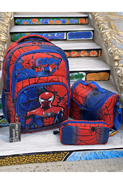 MegiHero Boy's First School Bag Set of 3 Primary School Bag Character Pattern...