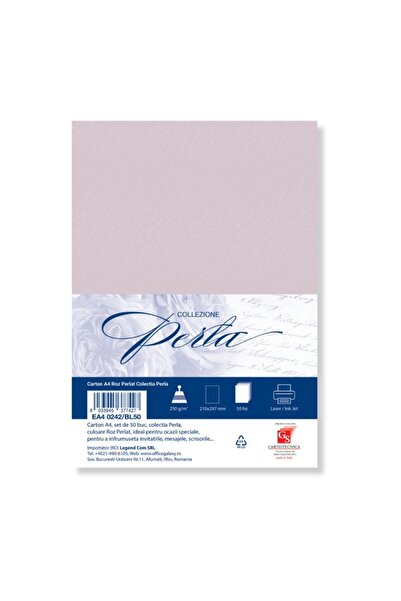 Colorarte Carton special colorat A4 Perla, 250g/mp, roz perlat, top 50 coli