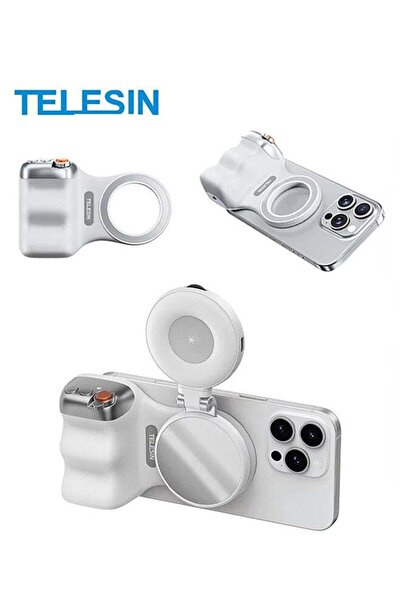 TELESIN مقبض مغناطيسي لكاميرا الهاتف مع إضاءة إضافية وجهاز تحكم عن بعد لأجهزة...