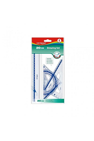 KEYROAD Σετ γεωμετρίας KR971247, 20cm, PVC, blister 4 τεμαχίων