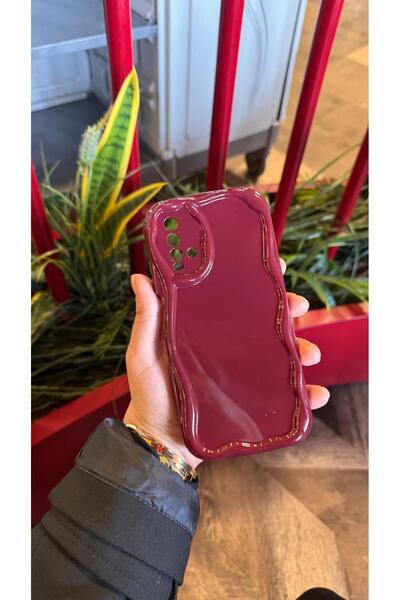 KILIF STORE Redmi 9t Bordo Wavy Phone Case