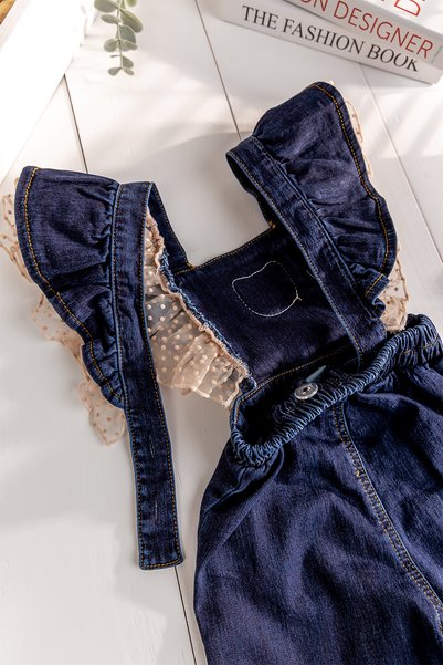 Babymod Kız Bebek-Çocuk Denim Salopet Kot Tulum