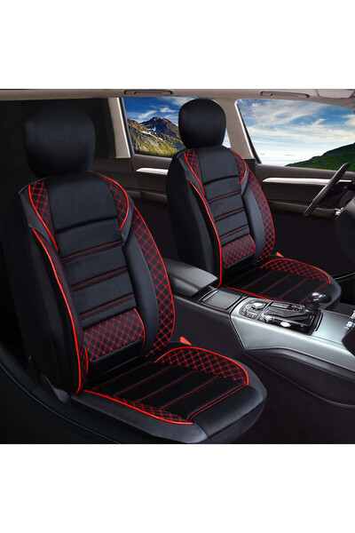 SMTSHOP غطاء مقعد سيارة سكودا كودياك متوافق مع الجلد بتفاصيل دقيقة، طقم كامل ...