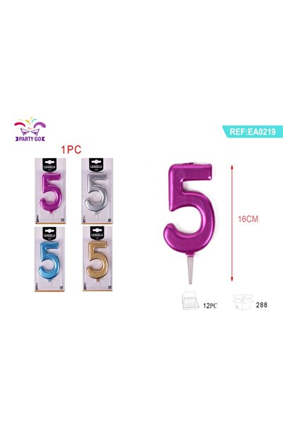 MC Micostore Lumanari aniversare pentru tort PartyGo cifra 5, 16cm, diverse c...