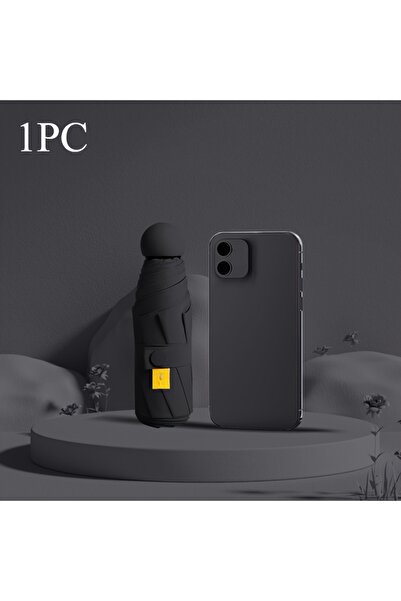 Choice4 Iron 6K black Compact Travel Mini Umbrella Uv Protection Capsule Umbr...