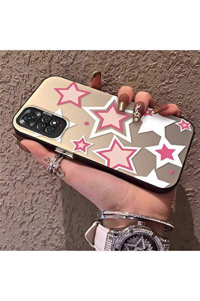 Hontinga حافظة هاتف ريدمي نوت 11 متوافقة مع نمط النجوم الملونة من السيليكون ذ...