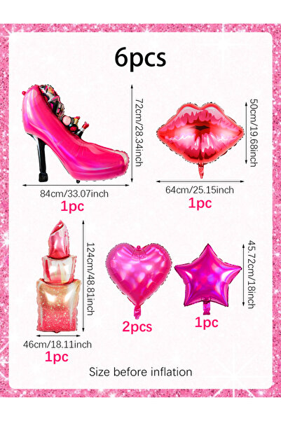 Choice Other 6pcs 6 pcs makeup theme balloon set, suitable for princess birth...