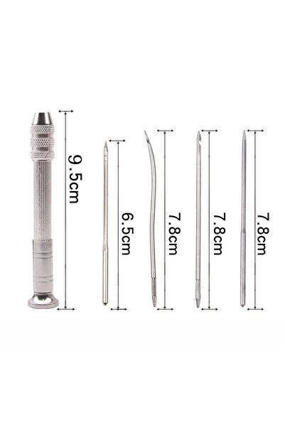 Choice1 5Pcs Leather Sewing Awl Set - Replaceable Needles & Multifunctional T...