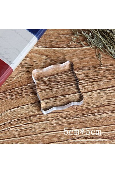 Choice 5x5cm DIY Acrylic Blk Stamping Brick Transparent Handle for Scrapbooki...