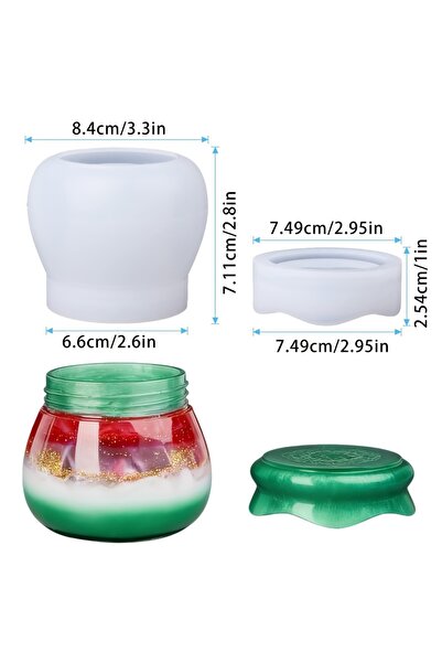 Choice Pudding jar mold Pudding jar resin molds, large covered jar epoxy resi...