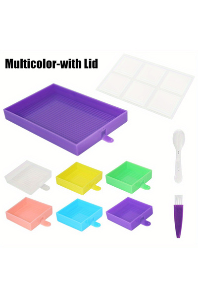 Choice Multicolor with Lid 7 in 1 DIY Diamond Painting Tray, Diamond Art Bead...