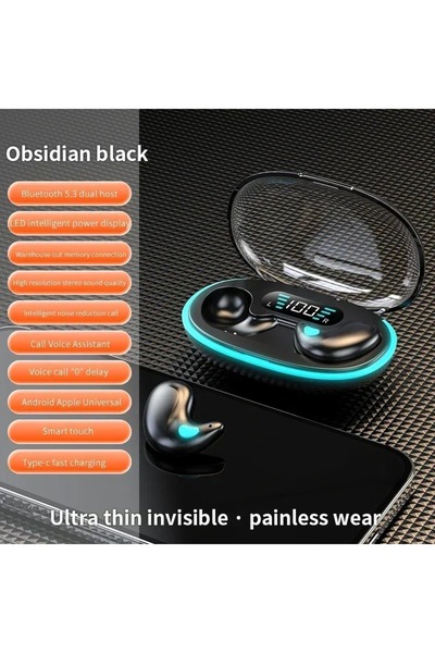 Choice1 سماعات أذن لاسلكية صغيرة X55 سوداء اللون، بتقنية بلوتوث، مزودة بخاصية...