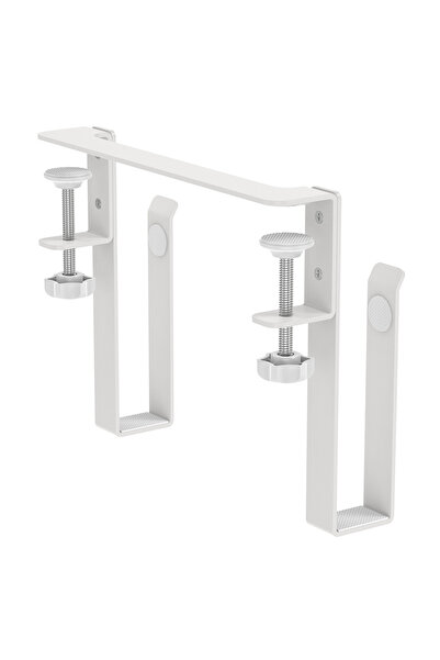 choice2 White Single Layer Desk Side Storage Laptop Mount Clamp Hanging Adjus...