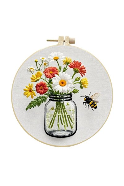 Choice 20x20cm CXBB-004 1PCS Diy Embroidery Kits Daisy Flower Hoop Sewing Wit...