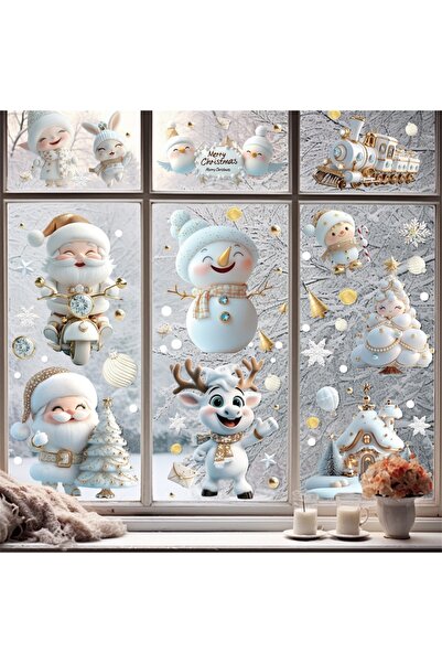Choice One Size as show Cartoon Christmas Pattern Window Stickers Christmas D...