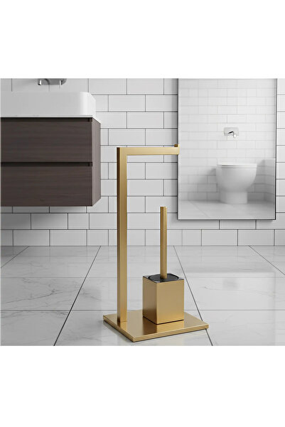 Herum Toilet paper holder set, rectangular base, toilet brush holder and toil...