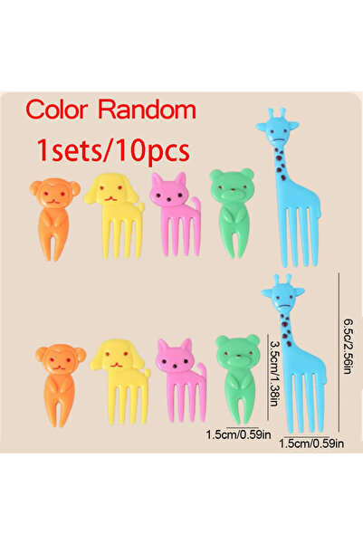 Choice STYLE 3 10pcs Animal Cute Fruit Fork Mini Cartoon Kids Snack Cake Dess...
