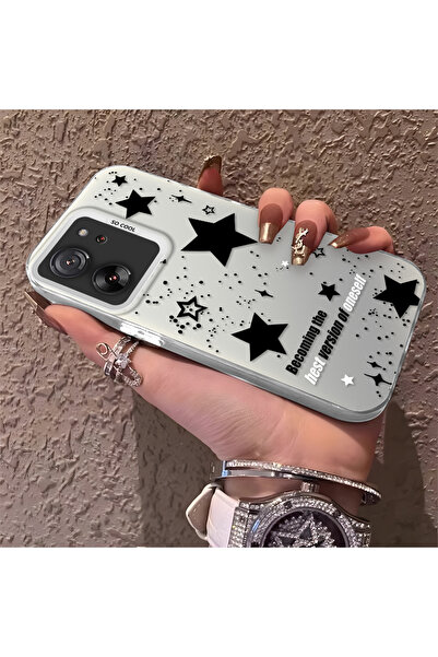 Hontinga حافظة هاتف Mi 13T متوافقة مع نمط النجوم من السيليكون ذات حافة صلبة و...