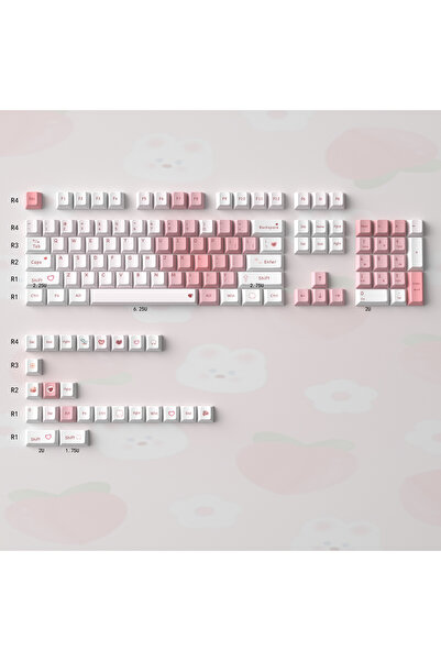 Choice 129 keys 129/23 keys Love Heart Cute keycaps Cherry profile Dye-sublim...