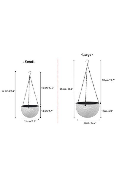 Choice White Hanging Planter Garden Flower Pots Hanging Planter Basket for In...