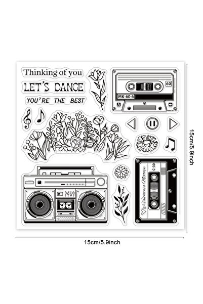 Choice1 AECH-07448 1pc 6x6in Radio Clear Stamps Tapes Silicone Stamps Flowers...