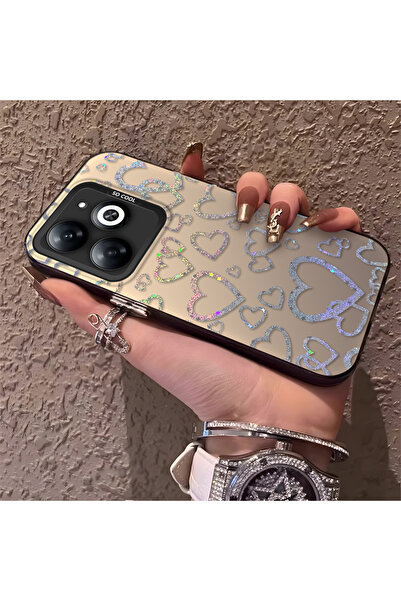 Hontinga حافظة هاتف تكنو سبارك 20 متوافقة مع نمط القلب من السيليكون ذات حافة ...