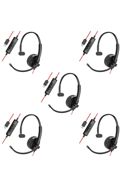 Choice1 سماعة رأس بأسلاك USB ممتازة من 5P HROEENOI مزودة بميكروفون مانع للضوض...