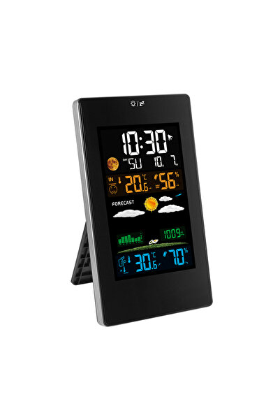 Choice محطة طقس سوداء 【ساخنة】 جهاز تنبؤ جوي داخلي وخارجي مع مستشعر ومقياس حرا...