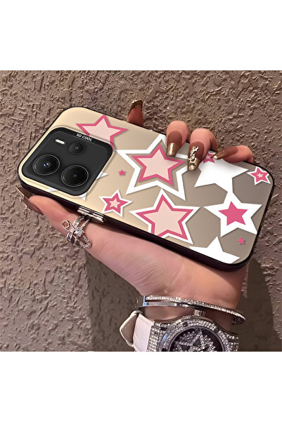 Hontinga حافظة هاتف ريدمي نوت 14 متوافقة مع نمط النجوم الملونة، مصنوعة من الس...