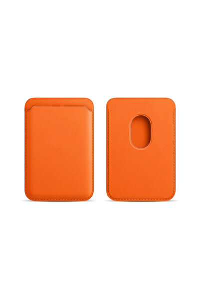 choice2 No Orange Powerful magnetic leather Mag-Safe card holder for the iPho...