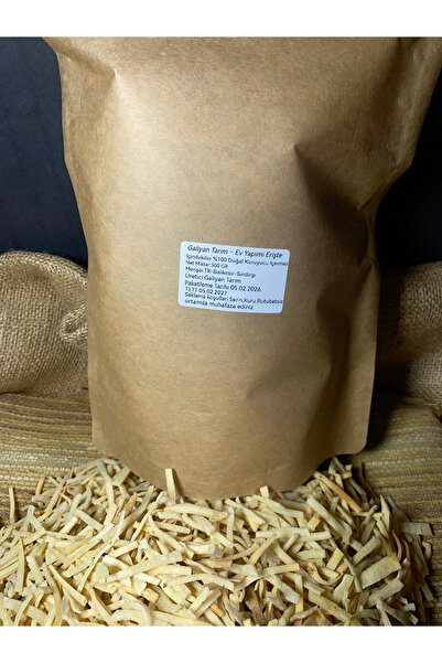 Galiyan Organik Erişte 500g – Balıkesir Sındırgı Çıkışlı Doğal Ev Yapımı Erişte