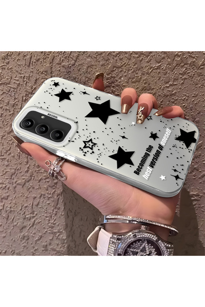 Hontinga حافظة هاتف سامسونج جالاكسي A25 متوافقة مع نمط النجوم، مصنوعة من السي...